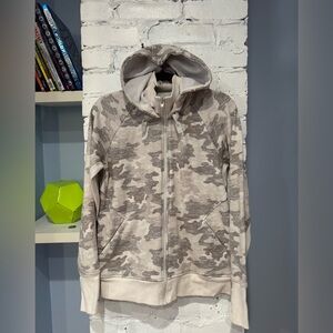 Athleta Neutral Camo Zip-Up Hoodie